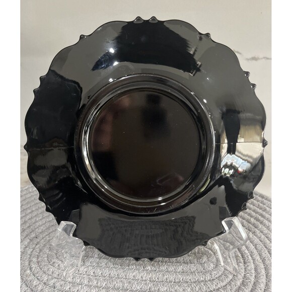 Vtg L E Smith Mt Pleasant Black Amethyst Round Glass Salad/desert Plate. - Picture 4 of 5